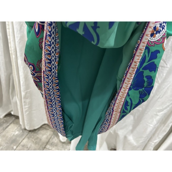 Women Size M Retro 70s Inspired Flower Paisley Shift Dress Boho Groovy Artsy Fun - Picture 6 of 8